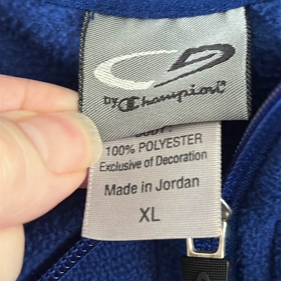 Champion Men’s 1/4 Zip Soft Fleece Blue Xl - Picture 4 of 5